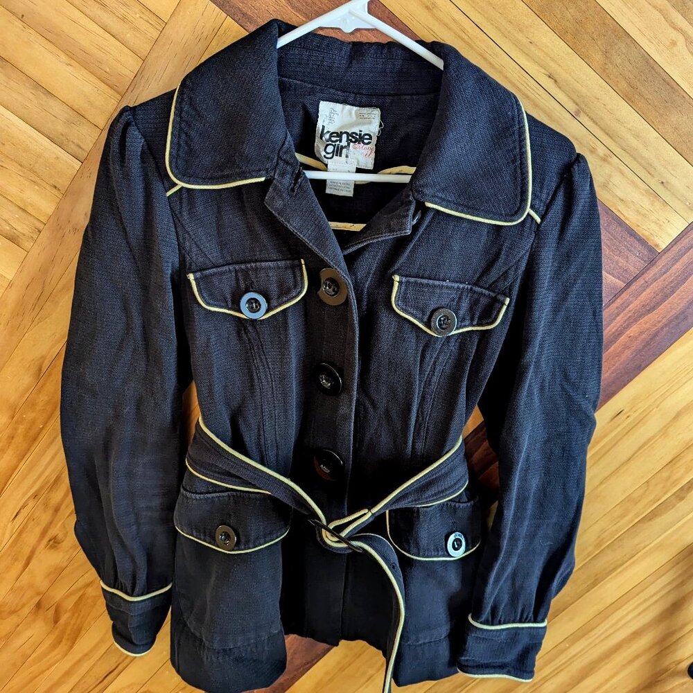 Kensie Girl Belted Black Blazer